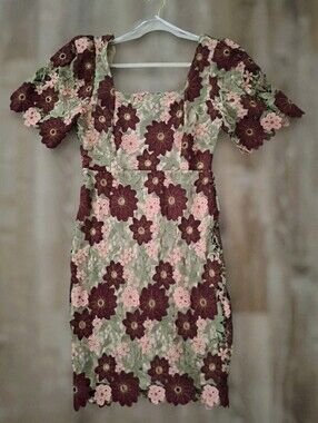 NWT Just Me “The Guendolyn”Embroidered Floral Tulle Dress